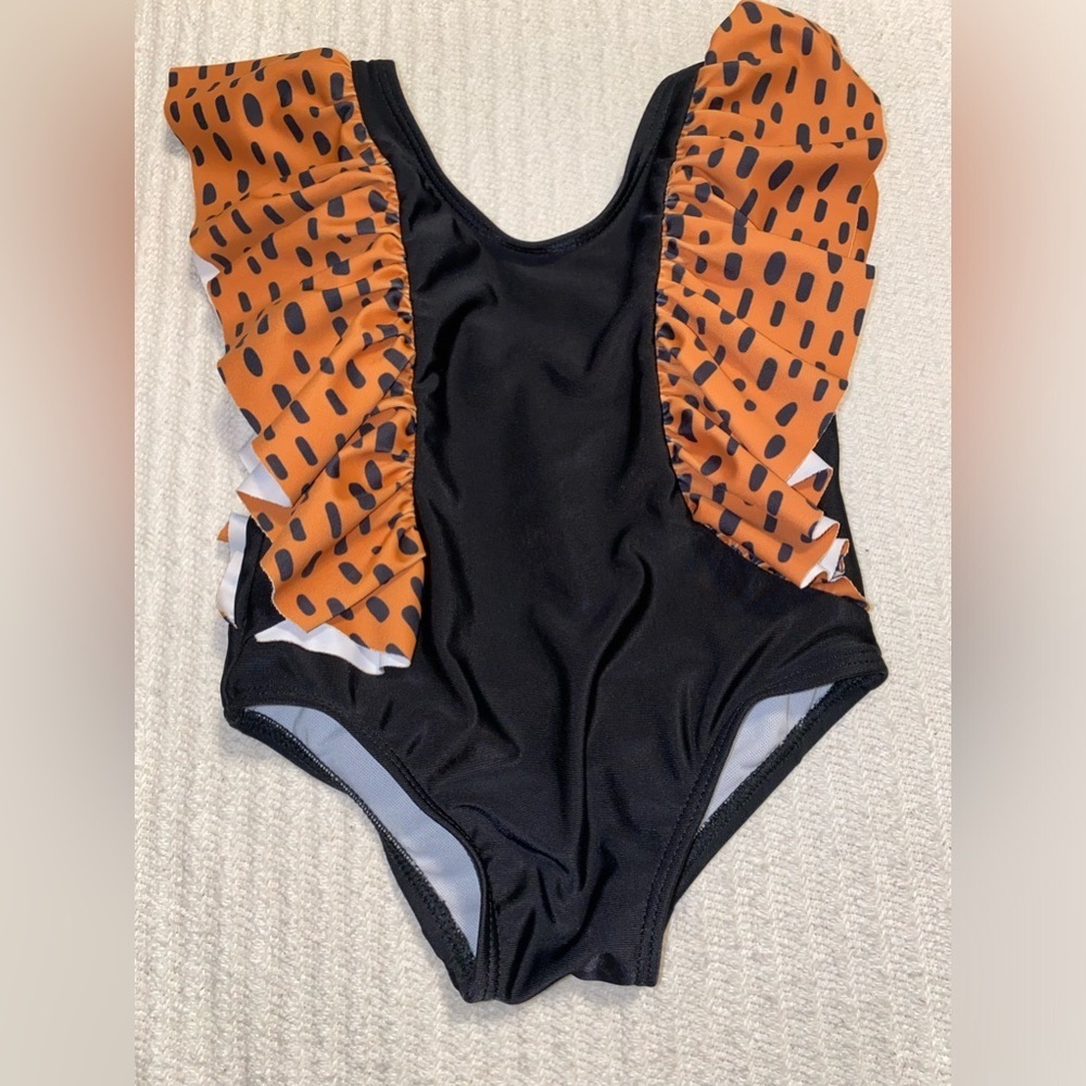 Mommy And Me Matching Leopard Print Ruffle Swim Suits One Piece Bundle Sm/ 3-6mn - Picture 5 of 7
